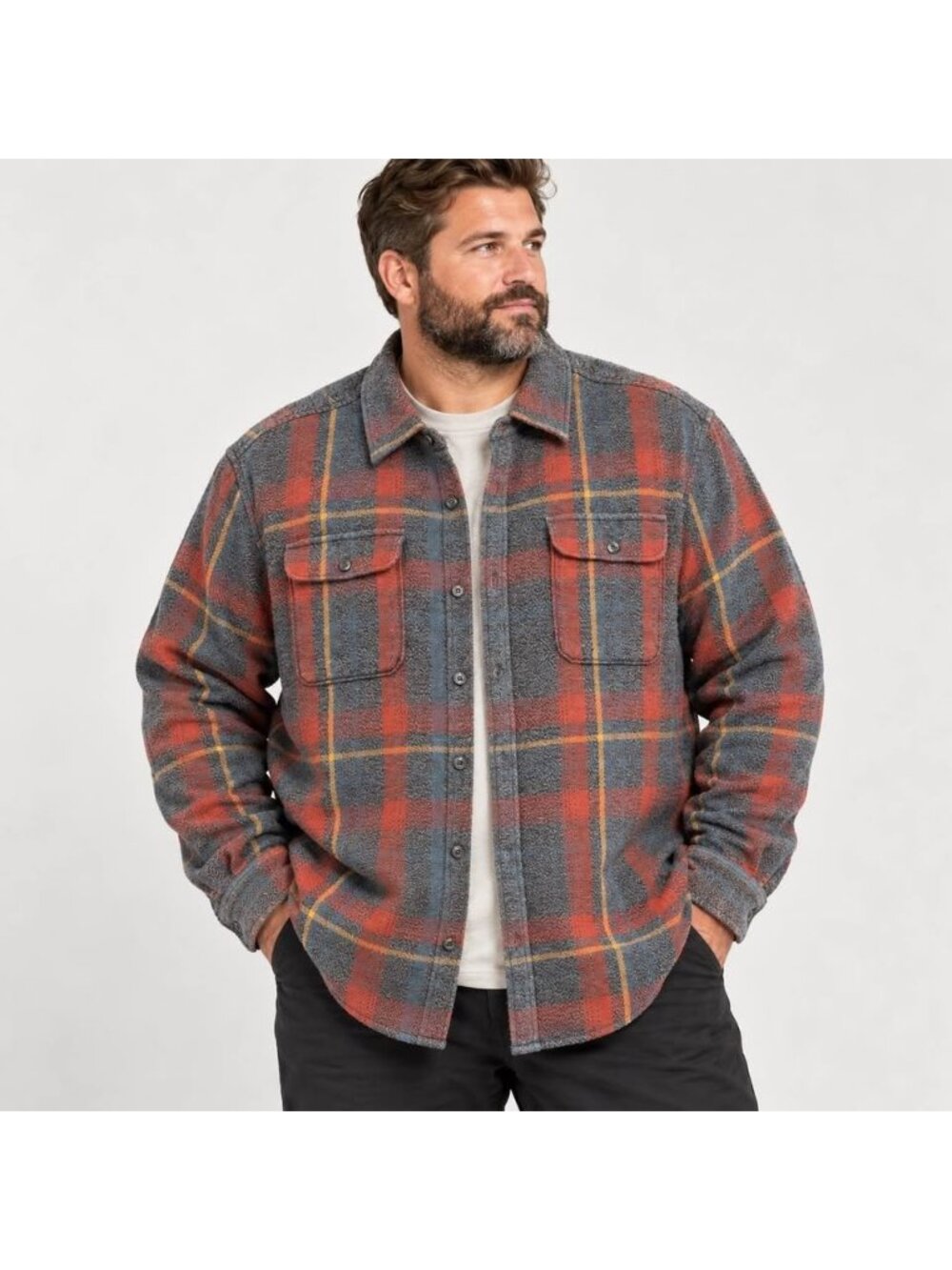 The North Face Men’s XXL Valley Twill Plaid Flannel Shacket Overshirt